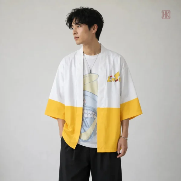 veste-kimono-court-pika-1 Veste Kimono Court pour Homme Pika