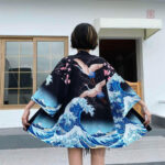 Veste kimono courte japonaise pour femme