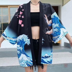 Veste kimono femme style japonais courte
