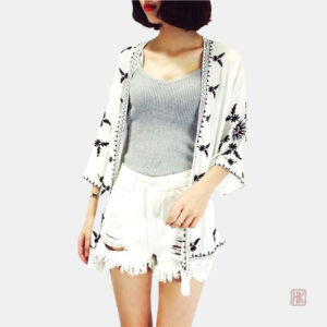Veste Kimono en dentelle pour femme élégante