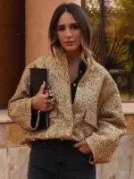 Veste Kimono Dorée à Paillettes pour femme