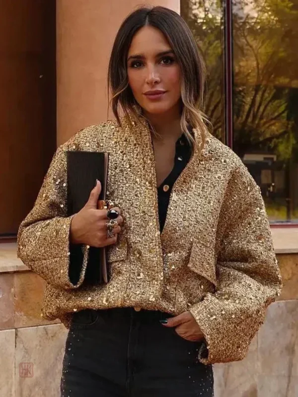 veste-kimono-doree-a-paillettes-1 Veste Kimono Dorée à Paillettes pour femme
