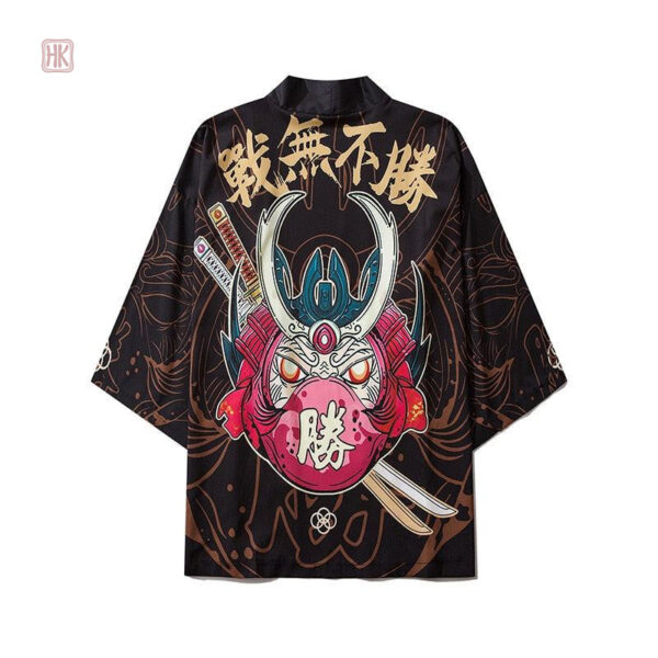 Veste kimono homme avec motif dragon et samouraï