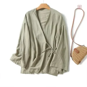 Veste Kimono en lin, parfait pour un look bohème