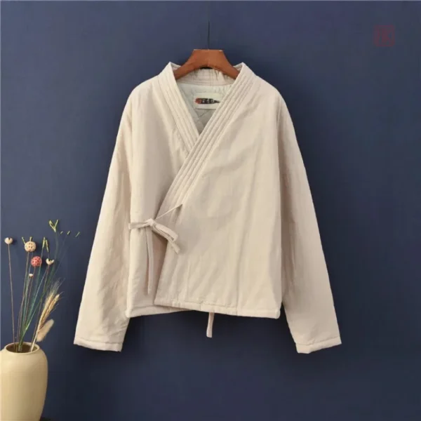Kimono en lin féminin, style élégant