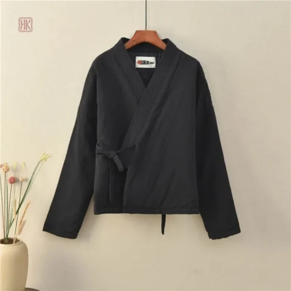 Veste kimono en lin, coupe fluide pour femme