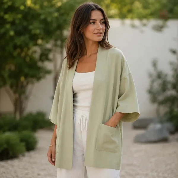 veste-kimono-epuree-1 Veste Kimono Épurée pour femme, style élégant et moderne