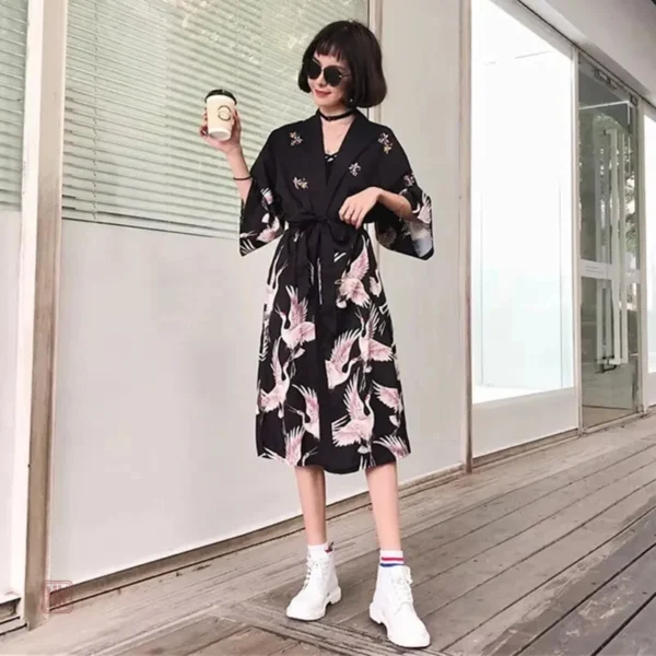 Veste kimono à motifs délicats pour femme