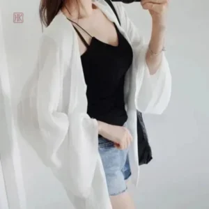 Veste kimono femme blanche élégante et légère