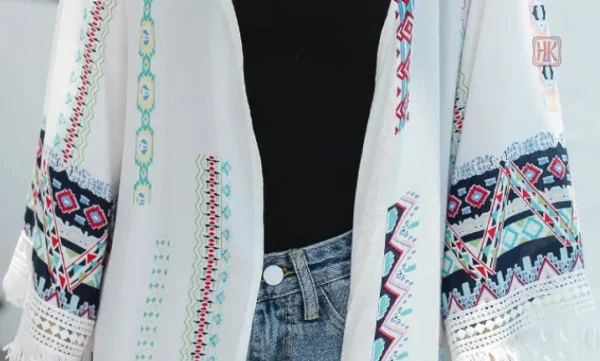 Style bohème avec kimono blanc