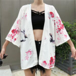 Veste kimono femme inspiration geisha colorée