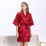 Veste kimono femme rouge élégante et légère