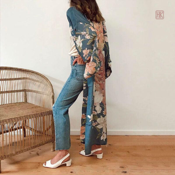Veste légère avec imprimé floral pour l'été