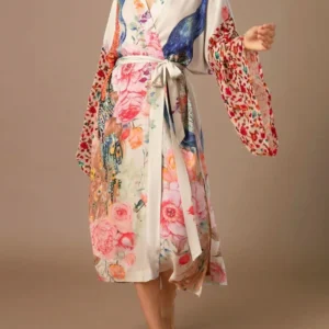 Veste kimono fleurie pour femme, style élégant et léger