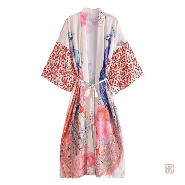 Kimono floral femme, idéal pour un look décontracté et tendance