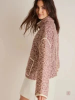 Kimono épais avec motifs floraux en rose