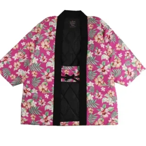 Veste kimono femme avec motifs floraux ethniques