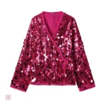 Veste élégante femme, style kimono, couleur fuchsia