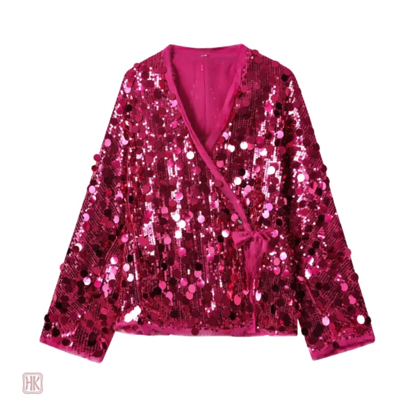 Veste élégante femme, style kimono, couleur fuchsia