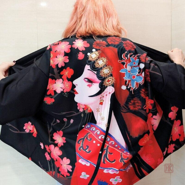veste-kimono-geisha-fleurie-1 Veste Kimono Fleurie pour Femme