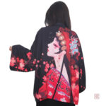 Veste femme style kimono, design floral
