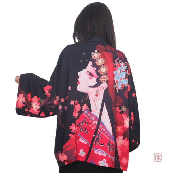 Veste femme style kimono, design floral