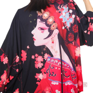 Veste Kimono à motifs inspirés de la culture geisha