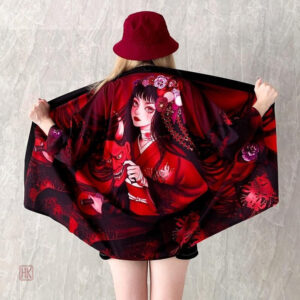 Veste kimono femme Geisha Oni, style unique et élégant