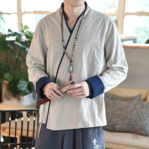Kimono homme gris, parfait pour un look élégant et confortable