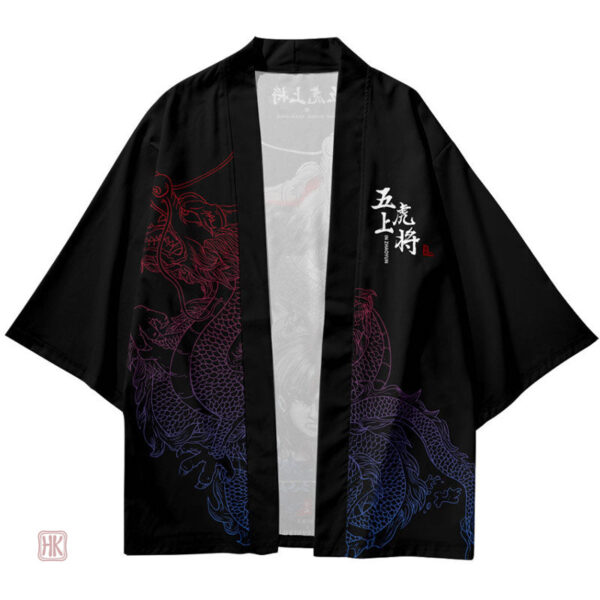 Design unique de dragon sur veste kimono masculine