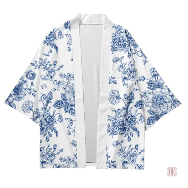 Kimono homme à motifs floraux, style décontracté