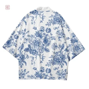Veste kimono masculine avec design floral élégant