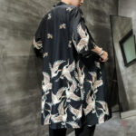 Veste kimono homme, grue, confort et style casual