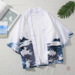 Veste kimono masculine avec design dragon