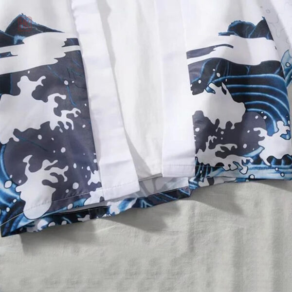 Kimono bleu avec illustration de dragon