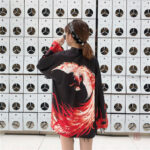 Veste kimono femme avec motif Phoenix coloré