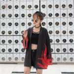 Veste kimono élégante, motif Phoenix pour un look unique