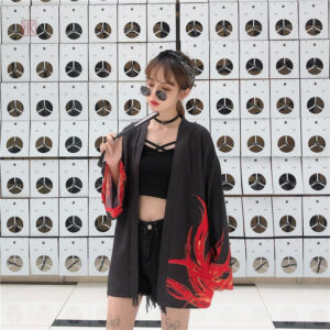 Veste kimono élégante, motif Phoenix pour un look unique