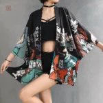 Veste Kimono Imprimée Japonais pour femme