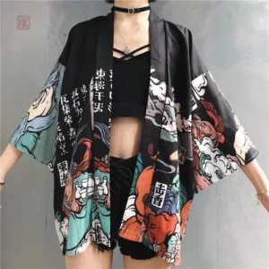 Veste Kimono Femme au style japonais imprimé