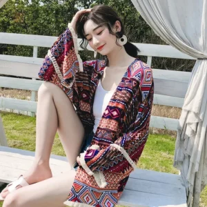 Veste Kimono Femme au style indien élégant