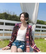 Veste femme kimono avec motifs traditionnels