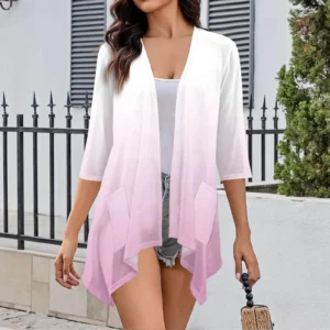 Veste Kimono Femme au design irrégulier et élégant