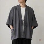 Veste kimono ample grise pour homme