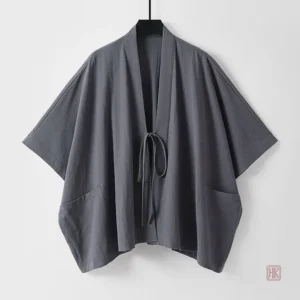 Veste kimono japonais en gris élégant