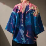 Veste kimono artistique pour homme en style japonais