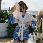 Kimono Japonais Femme en teinte bleue