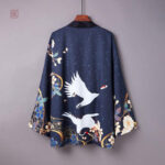 Kimono bleu élégant pour homme, style japonais