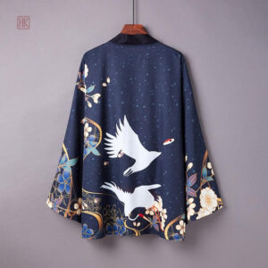 Kimono bleu élégant pour homme, style japonais