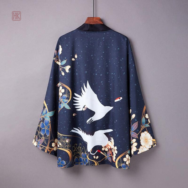 Kimono bleu élégant pour homme, style japonais
